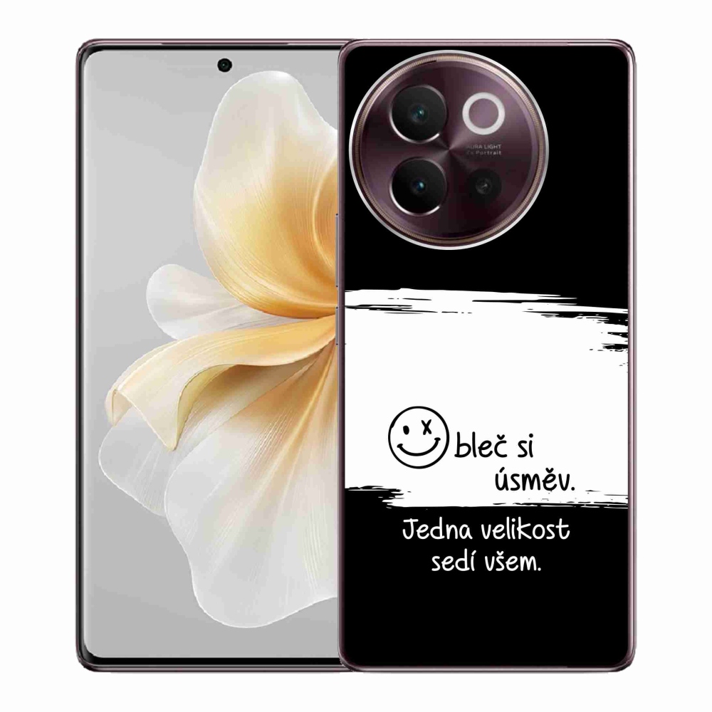 Gél borító mmCase a Vivo V40 Lite 5G-hez - vicces szöveg 8 fekete és fehér háttérrel