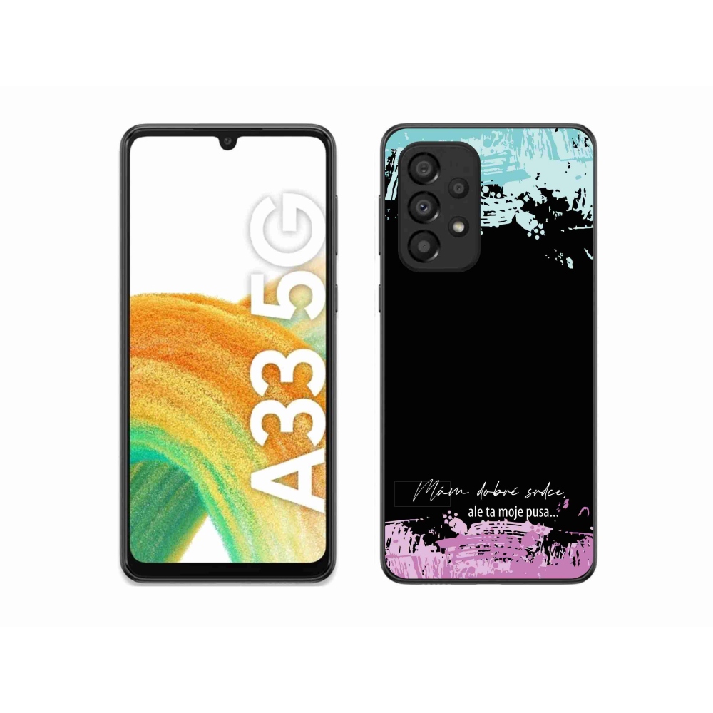 Gél borító mmCase Samsung Galaxy A33 5G - vicces szöveg 3 fekete háttérrel