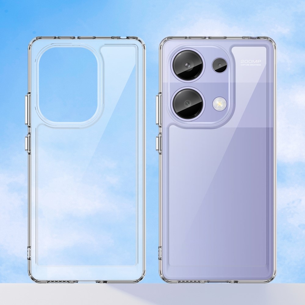 Gél tok kemény hátlappal a Xiaomi Redmi Note 13 Pro 4G/Poco M6 Pro számára - átlátszó