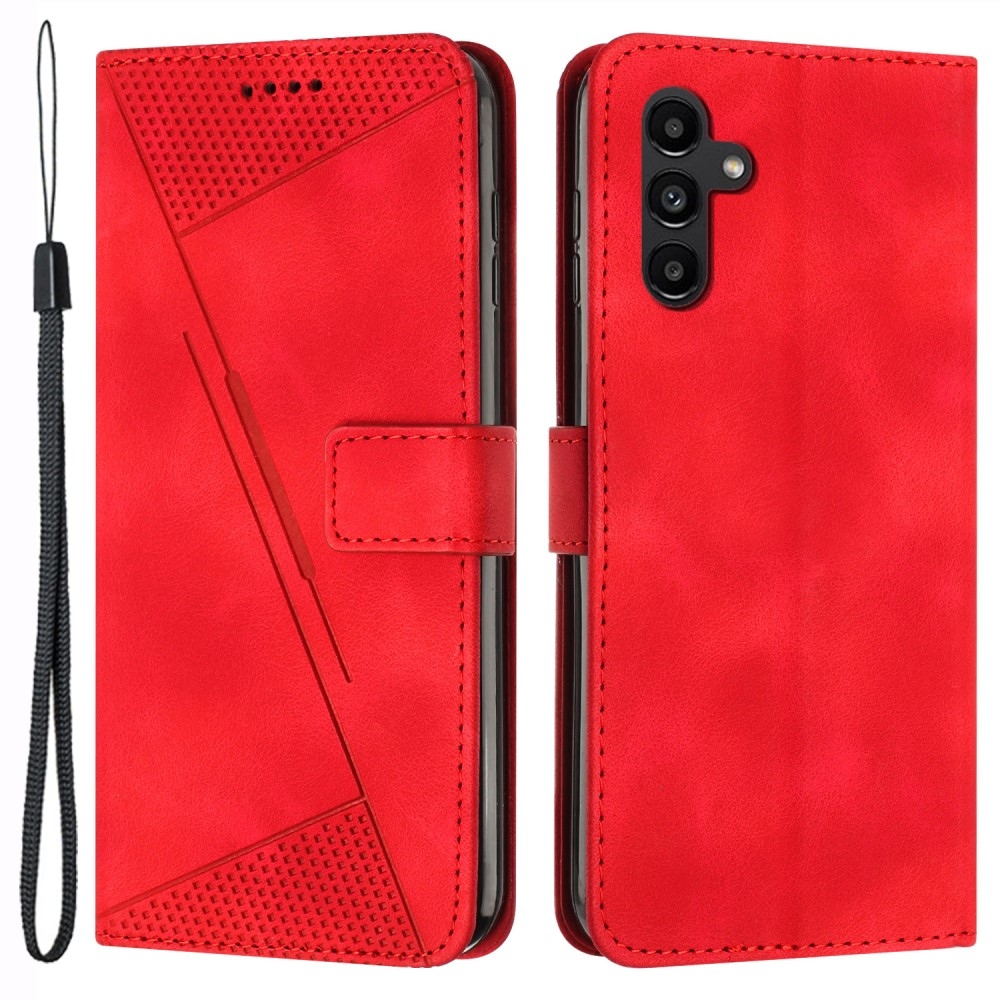 Háromszög alakú könyv tok Samsung Galaxy S25 készülékhez - piros