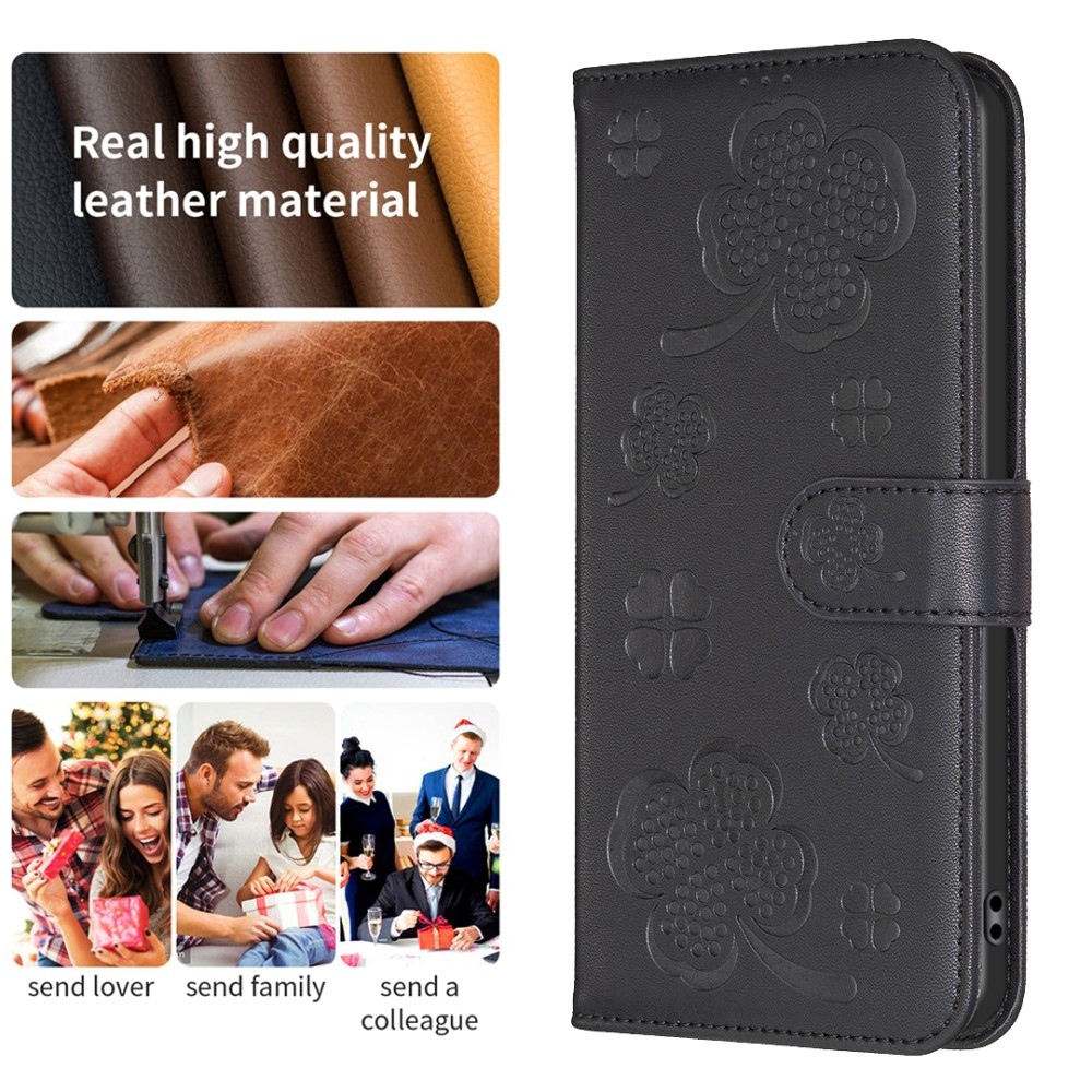 Clover könyv tok Xiaomi Redmi Note 14 Pro-hoz - fekete