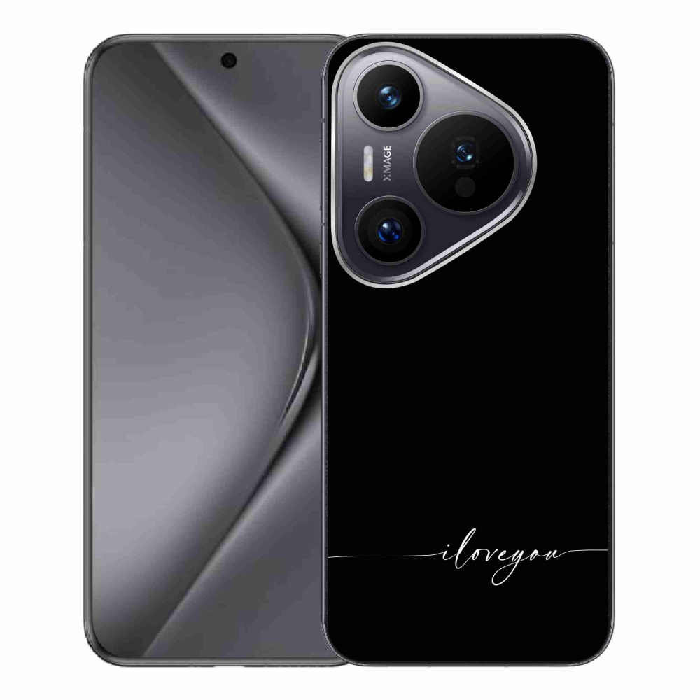 Gél borító mmCase a Huawei Pura 70 Pro készülékhez - I love you fekete háttérrel