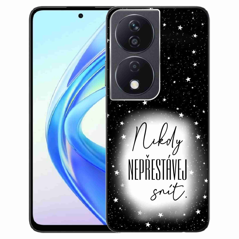 Gél borítás mmCase a Honor X7b/Honor 90 Smart készülékhez - Idézet 1 fehér és fekete háttérrel