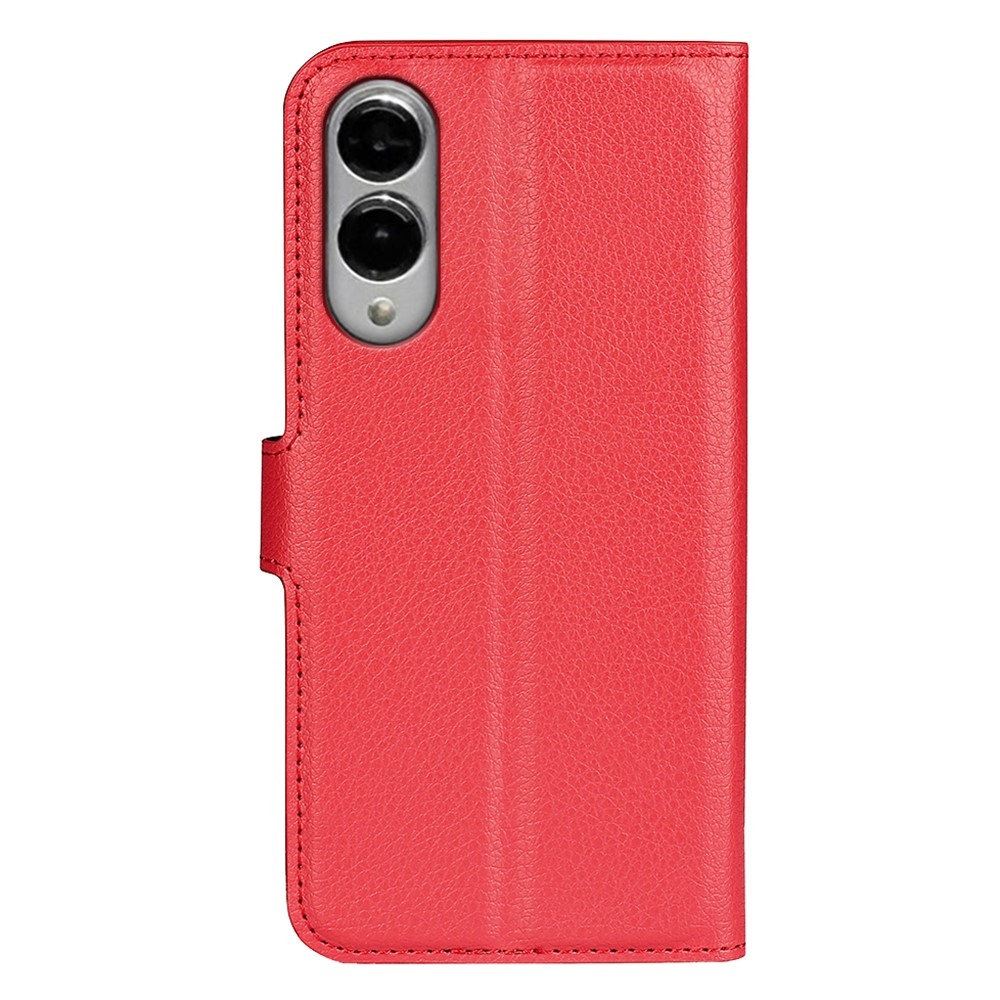 Litchi könyv tok Samsung Galaxy S25 Edge készülékhez - piros