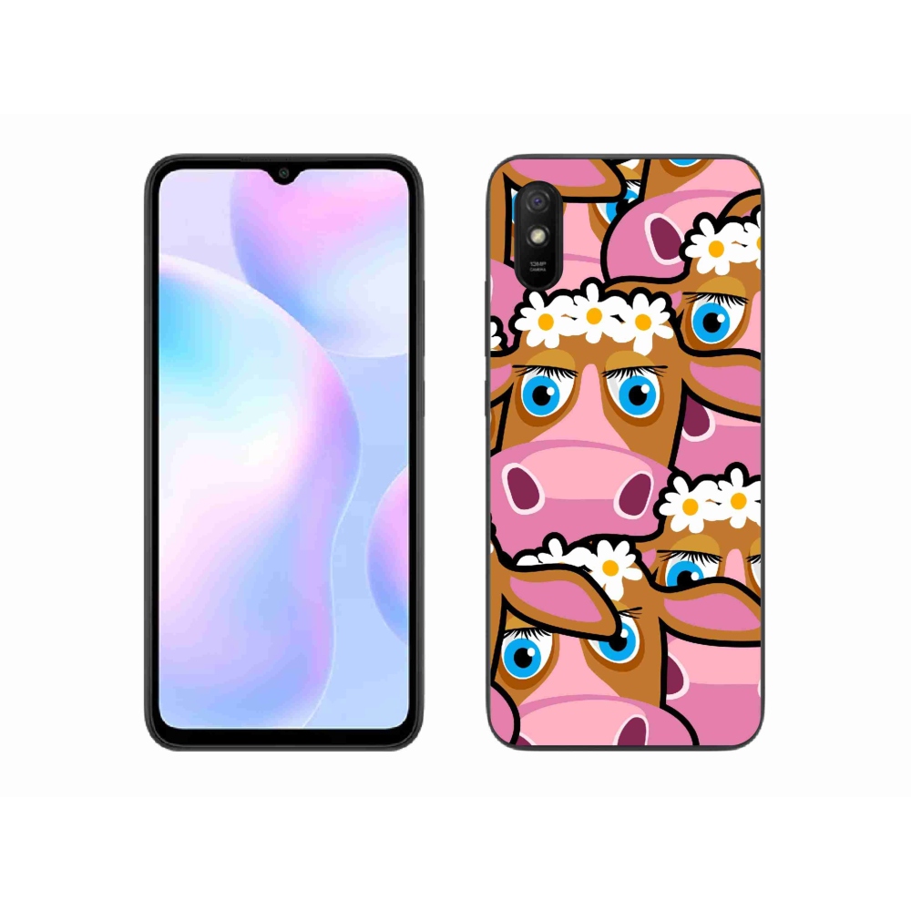 Gél borító mmCase a Xiaomi Redmi 9AT-hoz - rajzfilm tehenek