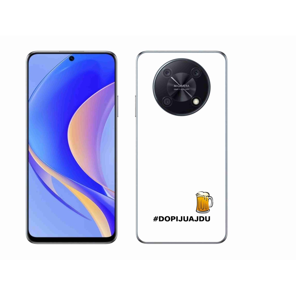 Gél borító mmCase a Huawei Nova Y90 - sör motívum 1 fehér háttérrel