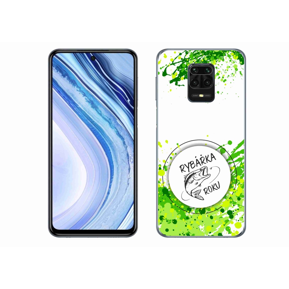 Gél borítás mmCase a Xiaomi Redmi Note 9 Pro számára - az év halászának fehér háttere