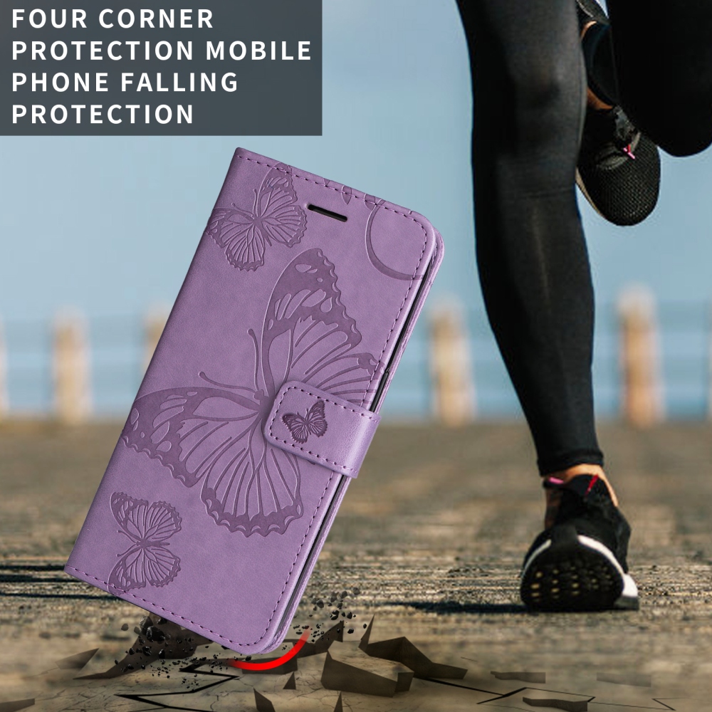 Nagy pillangó könyv tok a Xiaomi Poco F7 5G-hez - lila