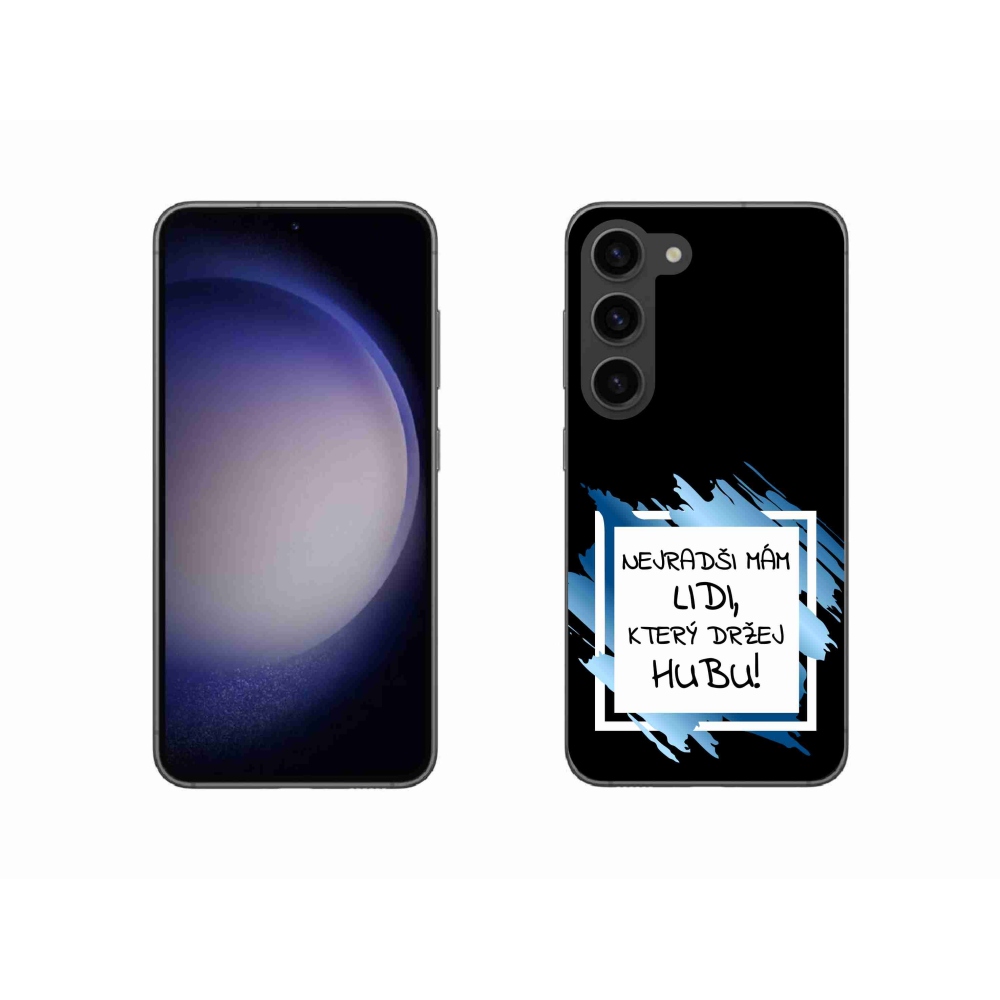 Gél borító mmCase Samsung Galaxy S23 5G - vicces szöveg 7 fehér és fekete háttérrel