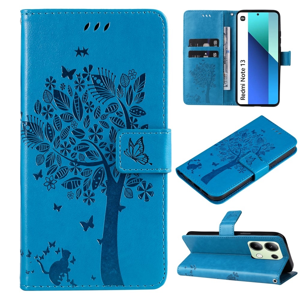 Fák könyv tok Xiaomi Redmi Note 13-hoz - kék
