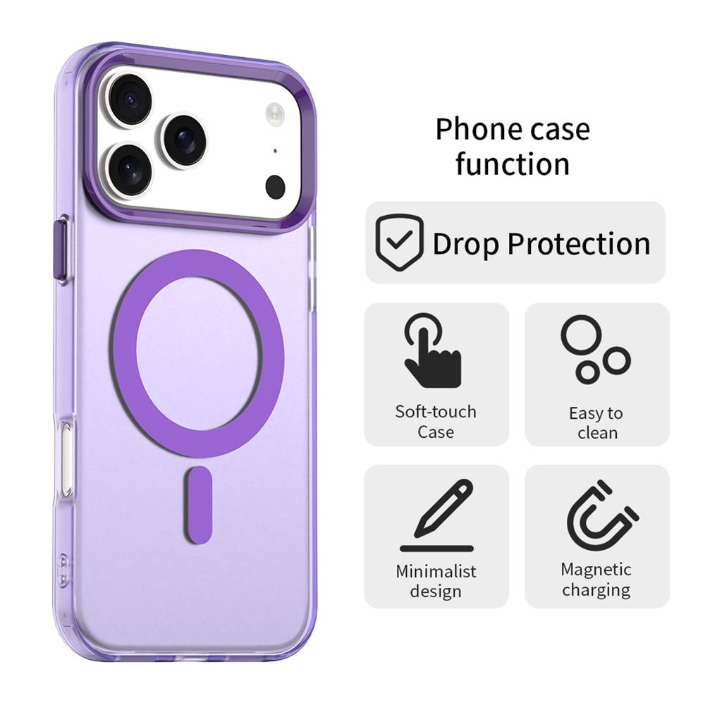 Candy zselés tok MagSafe-val iPhone 17 Pro Max készülékhez - lila