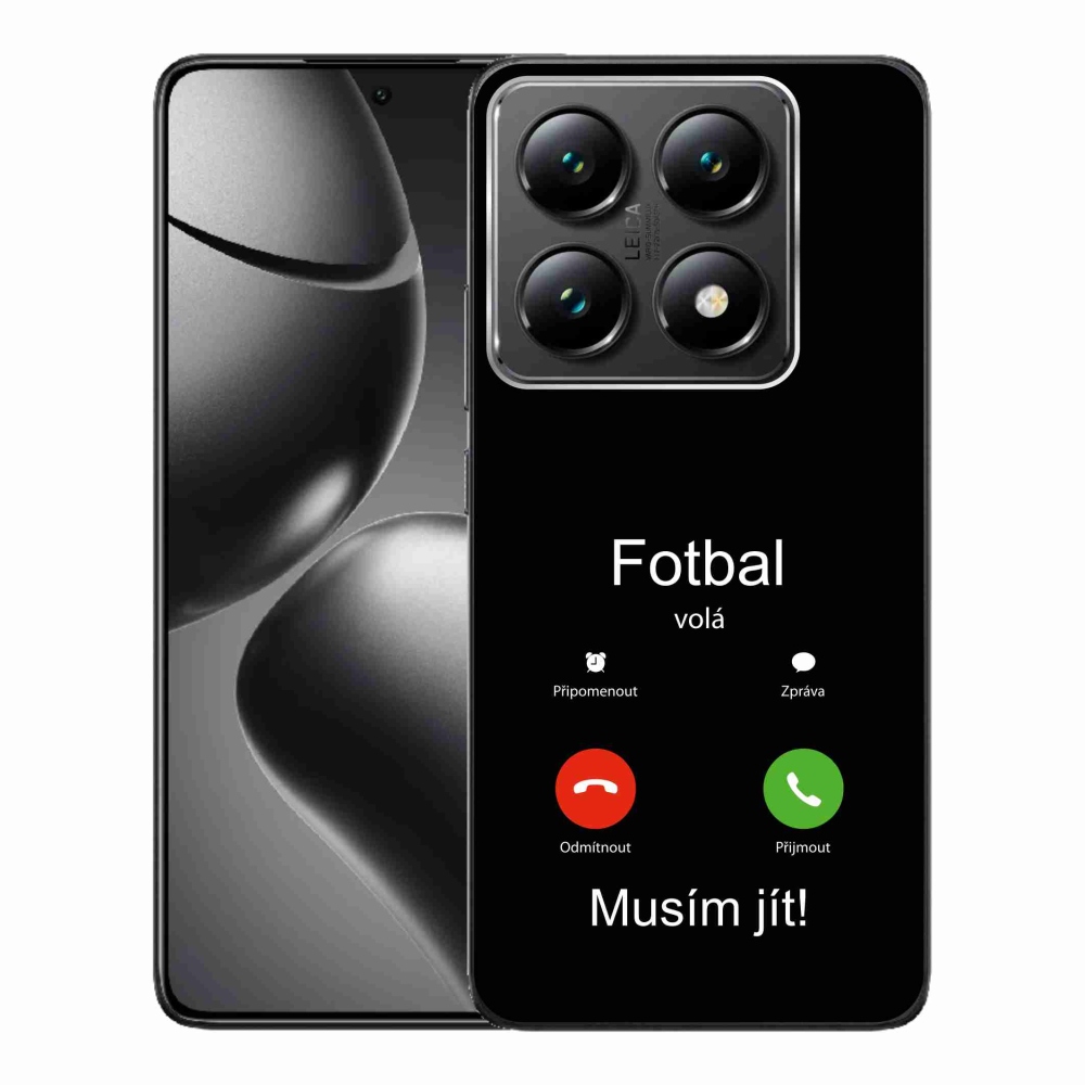 Gél borító mmCase a Xiaomi 14T Pro - futball hívások fekete háttérrel
