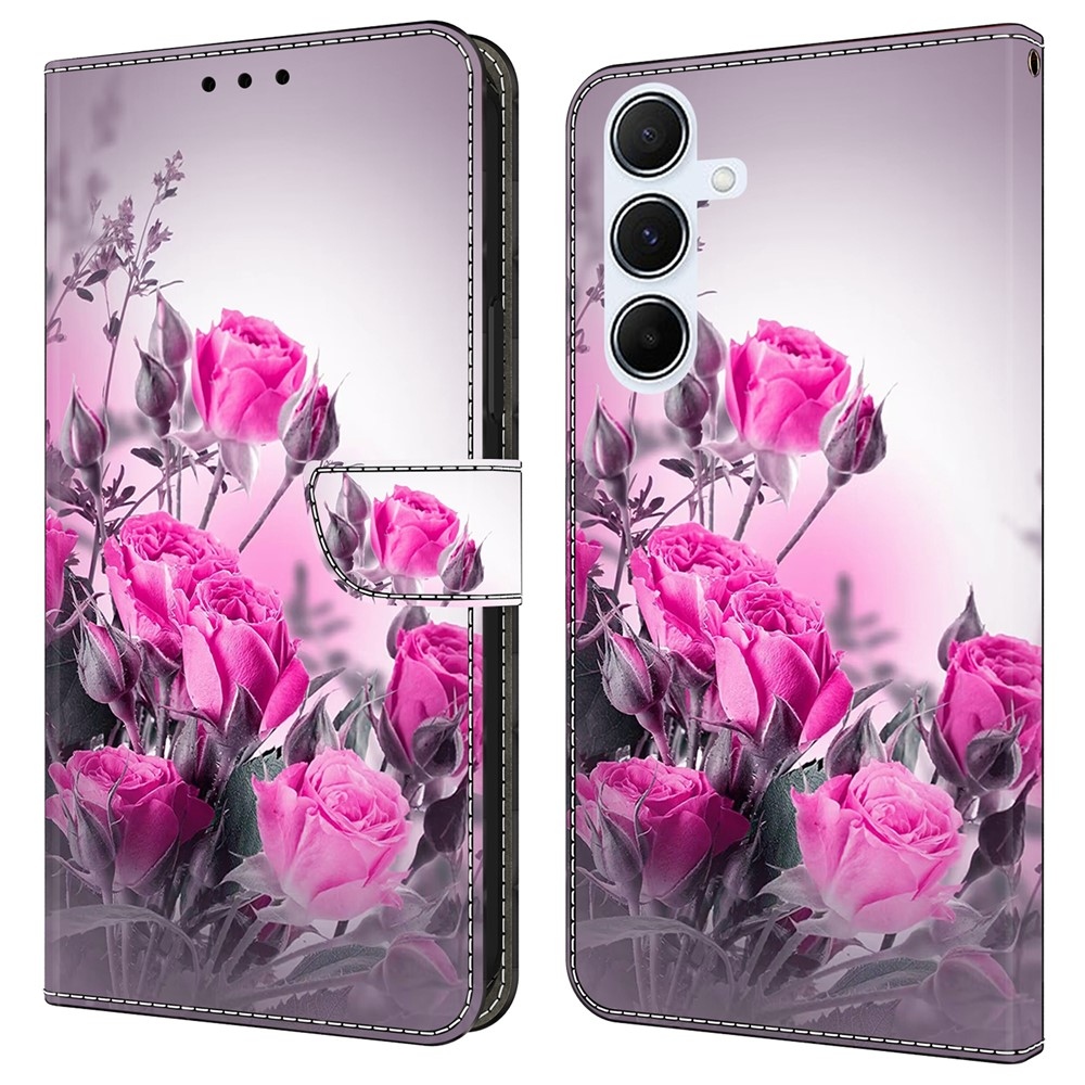 Határozottan könyv tok Samsung Galaxy A17 5G/A26 5G - rózsaszín virágok