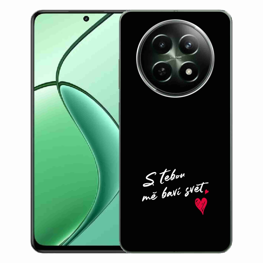 Gél borító mmCase a Realme 12 5G/12x 5G készülékhez - szerelmes szöveg 1 fekete háttér