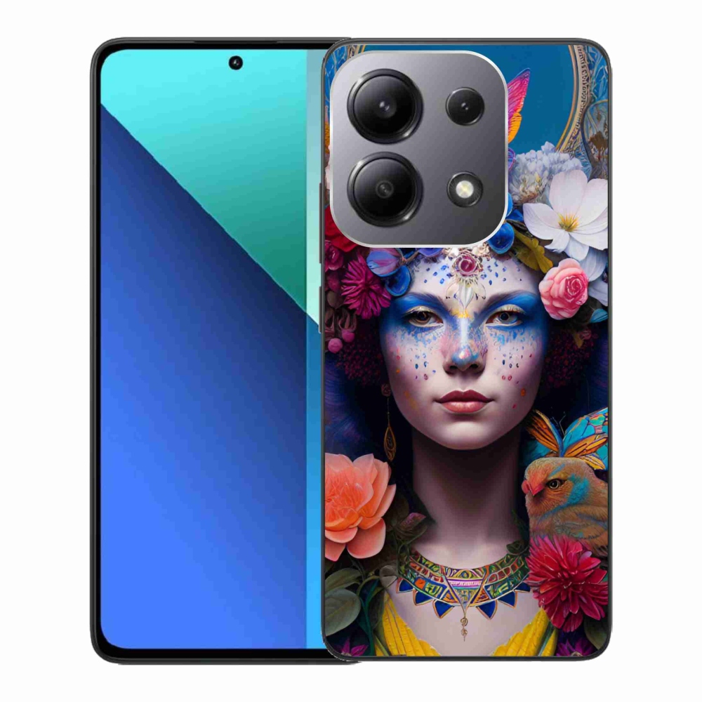 Gél borító mmCase a Xiaomi Redmi Note 13-hoz - nő virágokkal