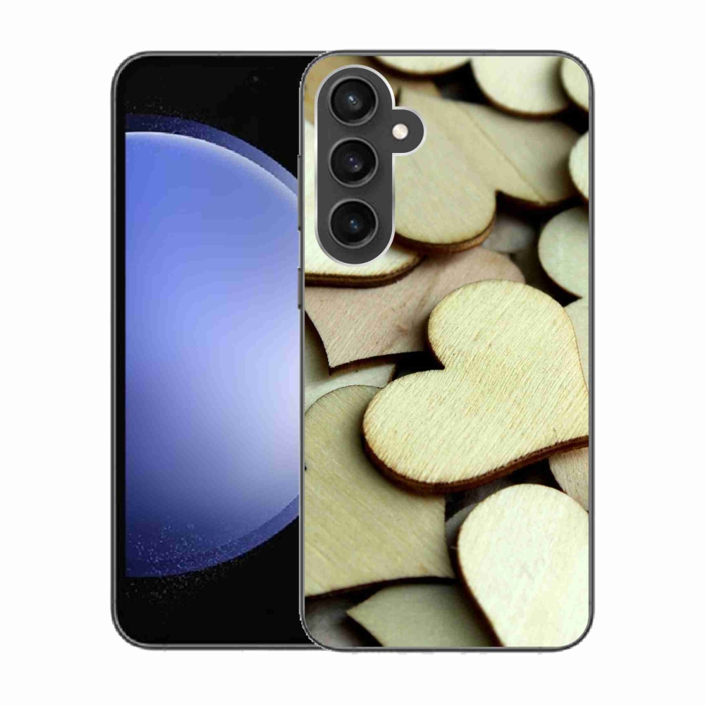 Gél borítás mmCase Samsung Galaxy S23 FE készülékhez - fából készült szívek