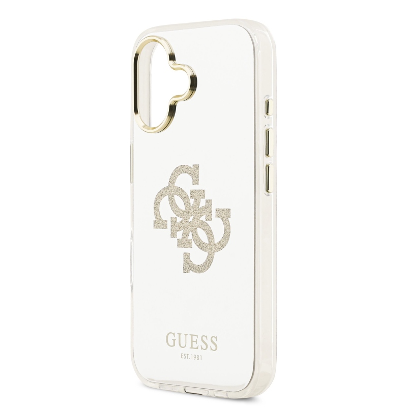 Guess PC/TPU Mirror 4G Glitter Logo MagSafe hátlap az iPhone 17 arany színű készülékhez