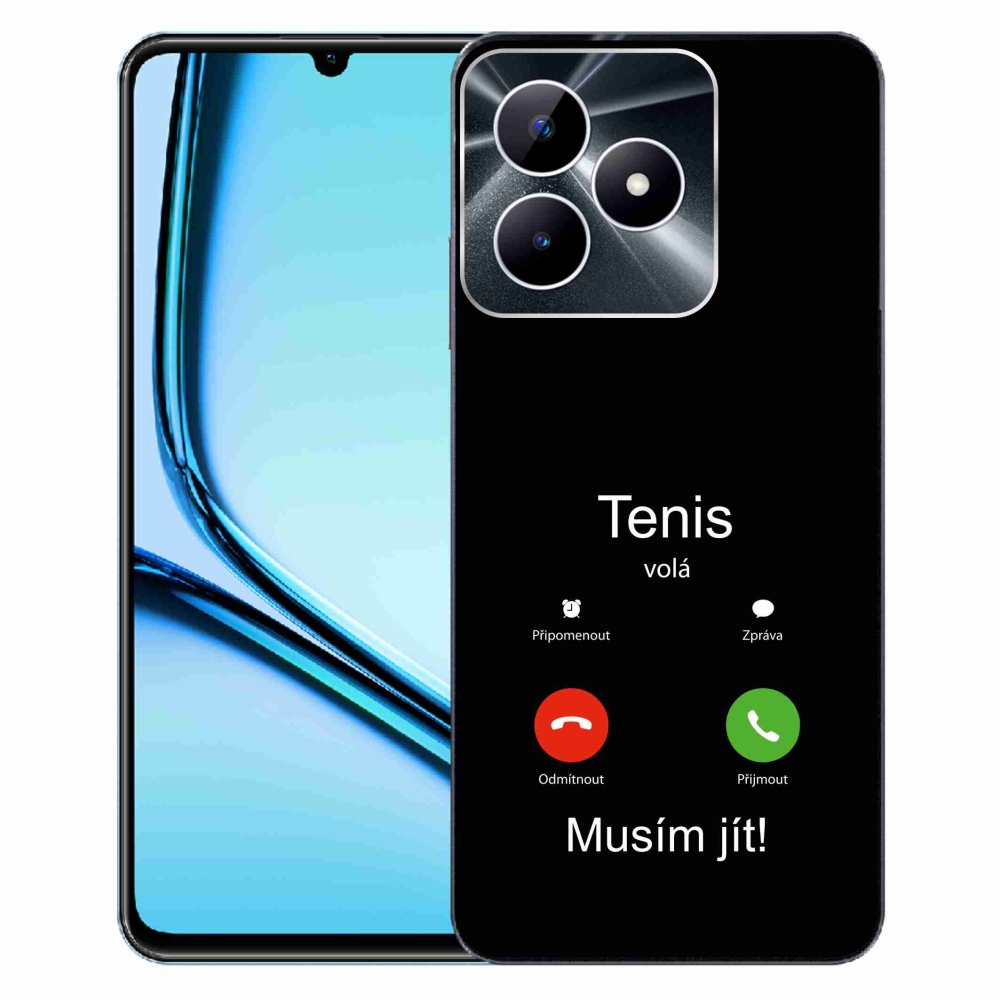 Gél borítás mmCase a Realme Note 50-en - teniszhívások fekete háttérrel