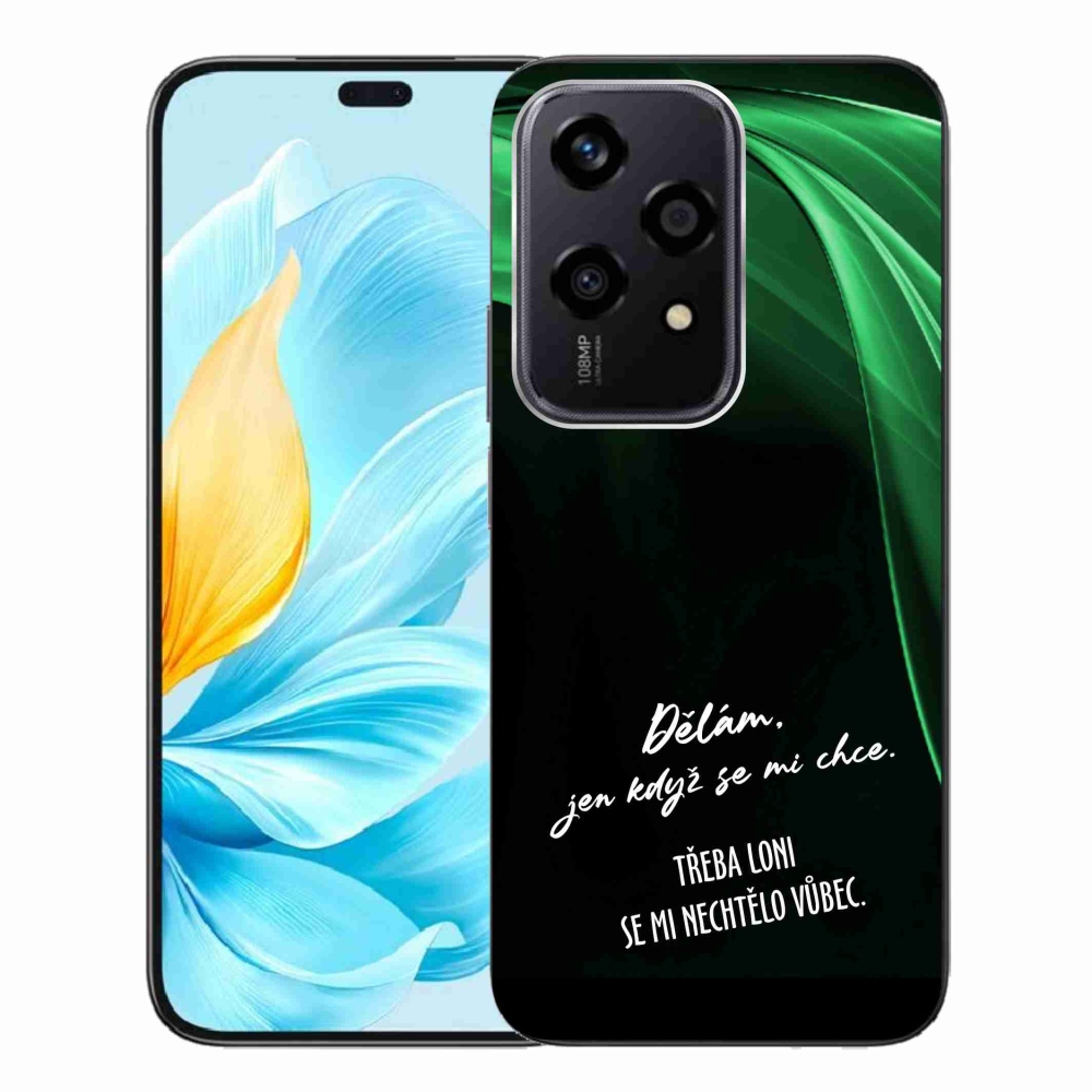 Gél borító mmCase a Honor 200 Lite 5G számára - vicces szöveg 12 fekete háttér