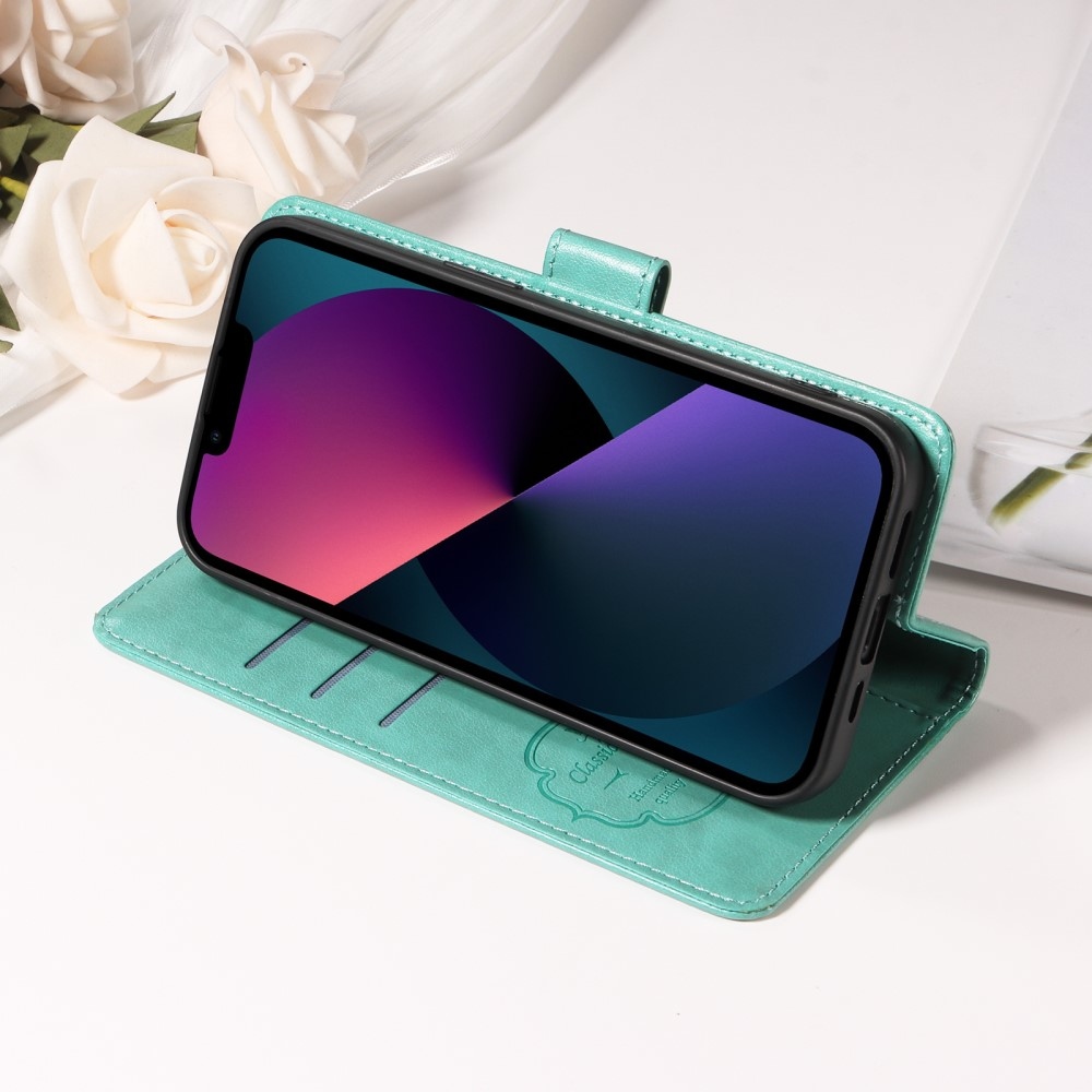 Virágos könyves tok Xiaomi Redmi A5 (173.45x79.35x8.45mm) - teáskék színben