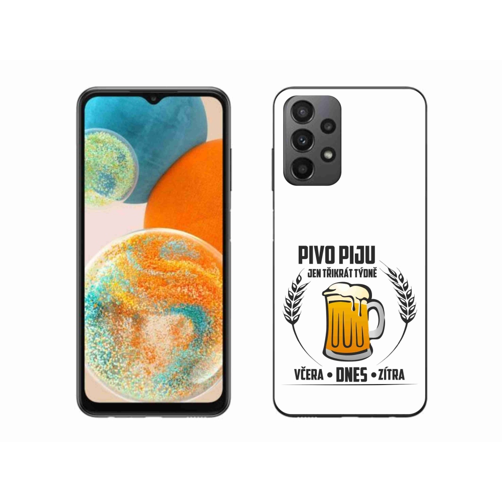 Gél borítás mmCase Samsung Galaxy A23 4G/5G - sör motívum fehér háttérrel
