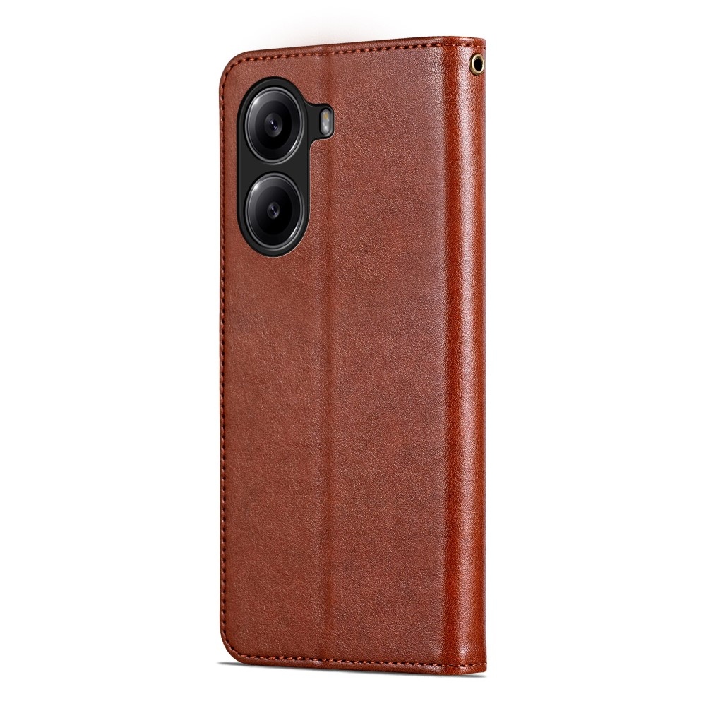 AZNS könyv tok a Xiaomi Poco X7 Pro 5G-hez - barna színű