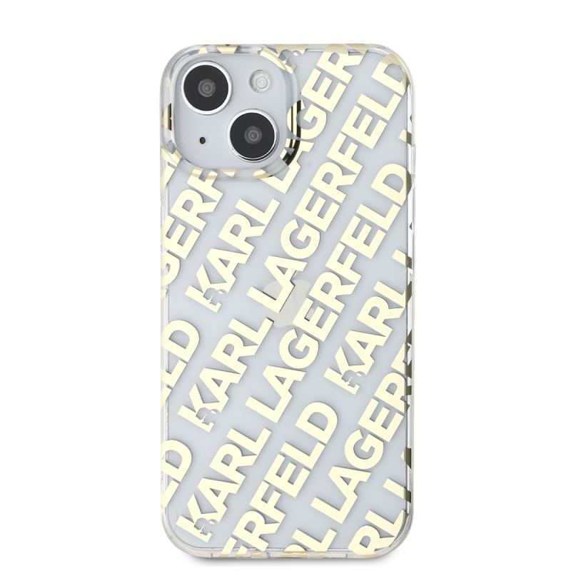 Karl Lagerfeld IML Electroplated Repeated Logo Back Cover for iPhone 15 arany
