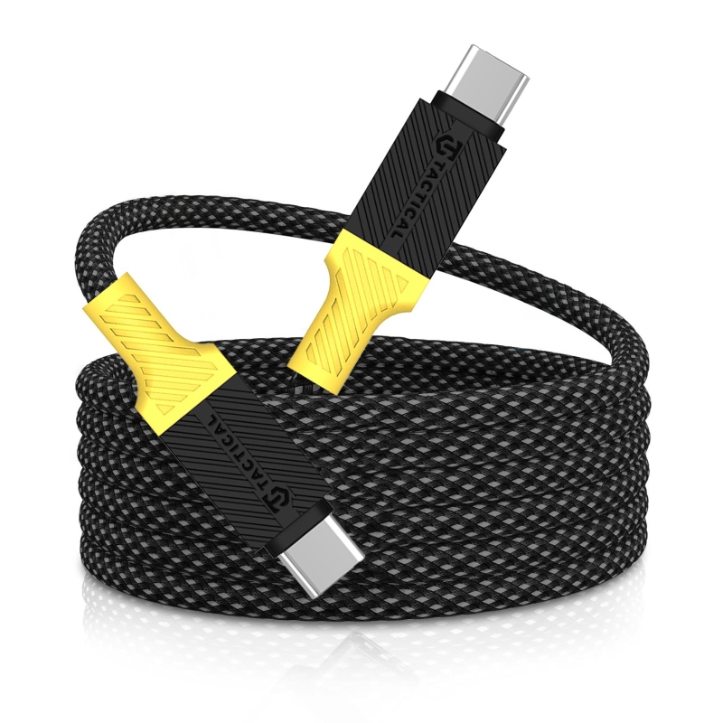 Taktikai MagRope USB-C/USB-C 1m Fekete/sárga