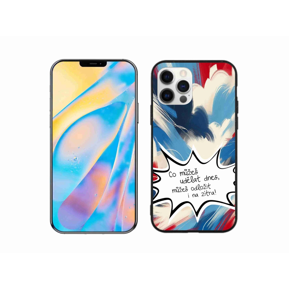 Gél borító mmCase iPhone 12 készülékhez - vicces szöveg 9 fehér háttér