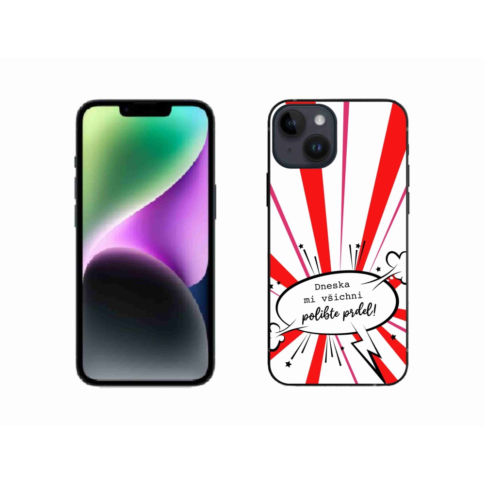 Gél borító mmCase iPhone 14 készülékhez - vicces szöveg 15 fehér háttér