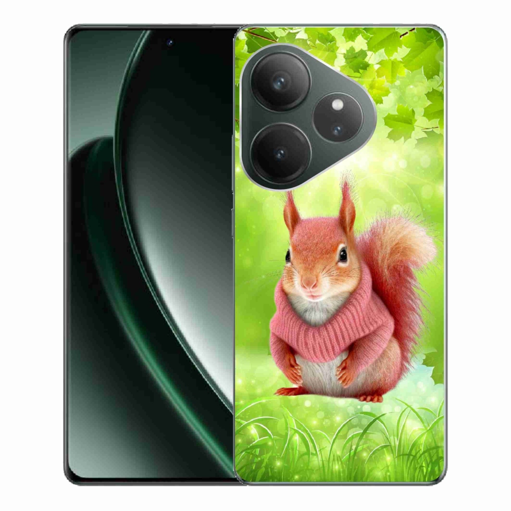 Zselés borítás mmCase a Realme GT 6 5G/GT 6T 5G számára - mókus pulóverben