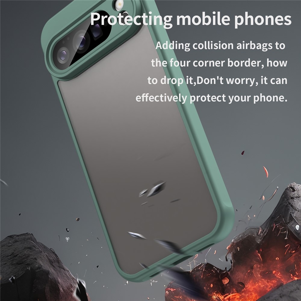 Zselés tok kemény hátlappal a Google Pixel 10 Pro XL számára - zöld színű