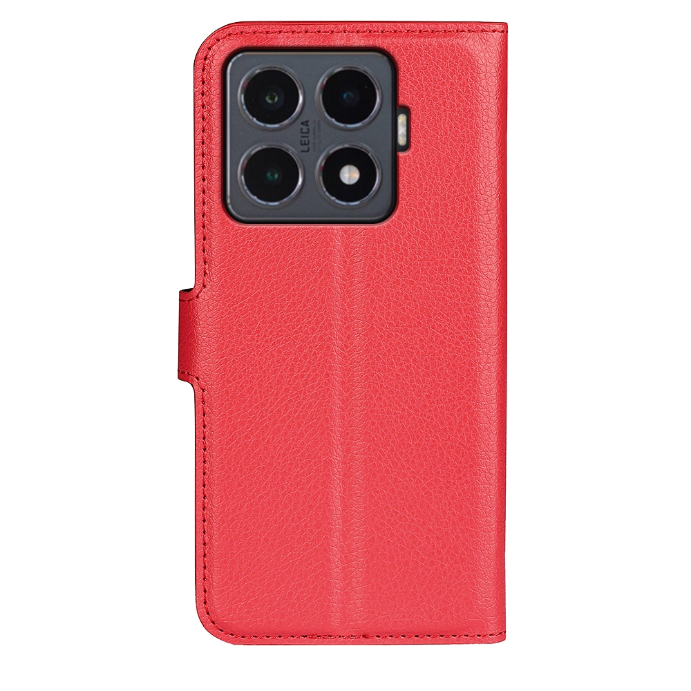Litchi könyv tok Xiaomi 15T Pro-hoz - piros