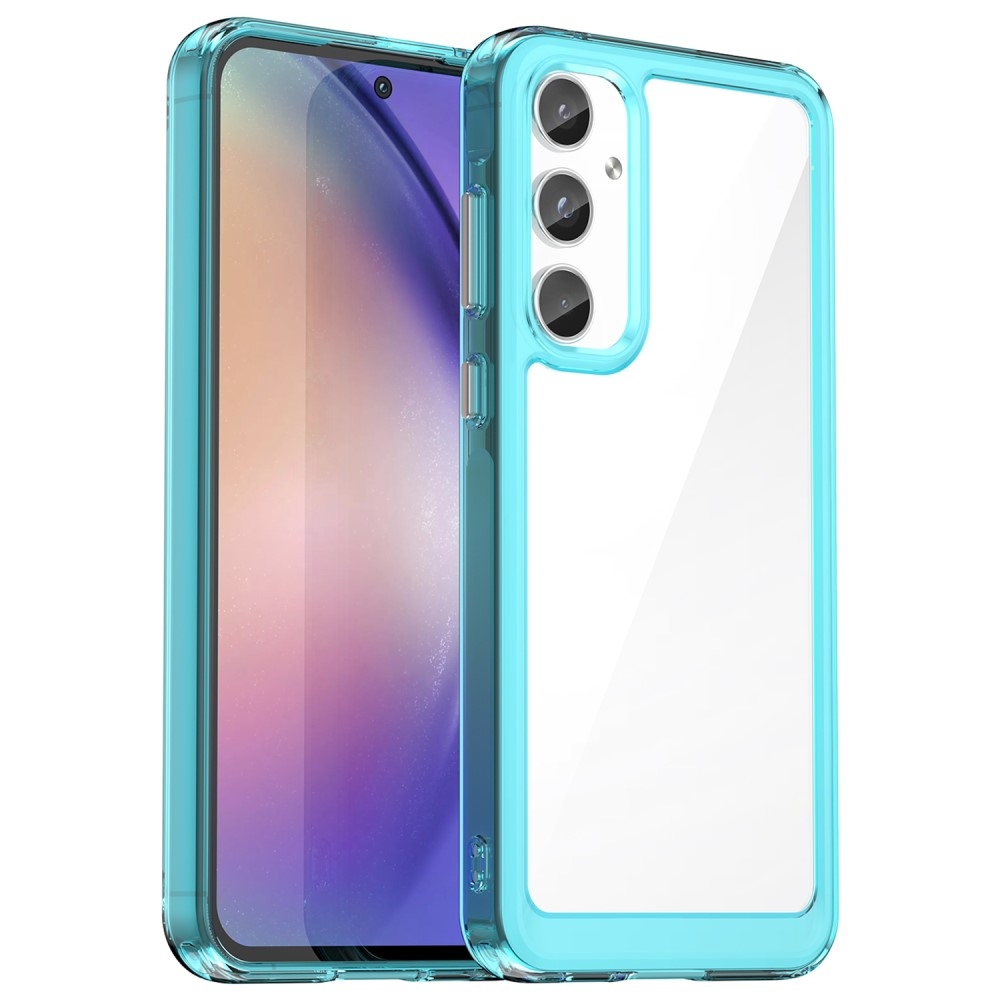 Gél tok kemény hátlappal Samsung Galaxy A55 5G készülékhez - világoskék színben