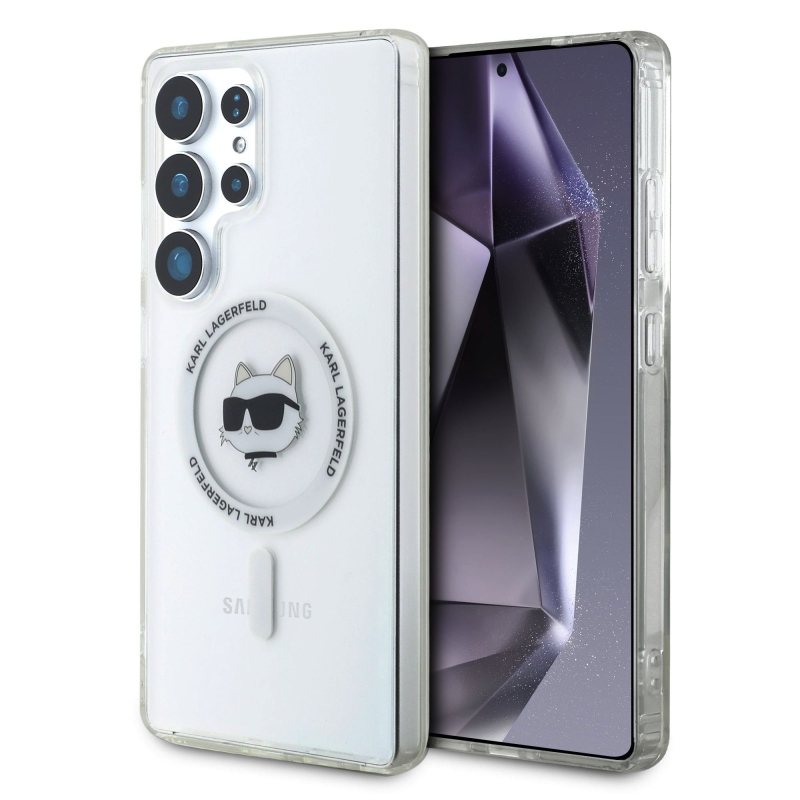 Karl Lagerfeld IML Choupette Head MagSafe hátlap a Samsung Galaxy S25 Ultra átlátszó készülékre