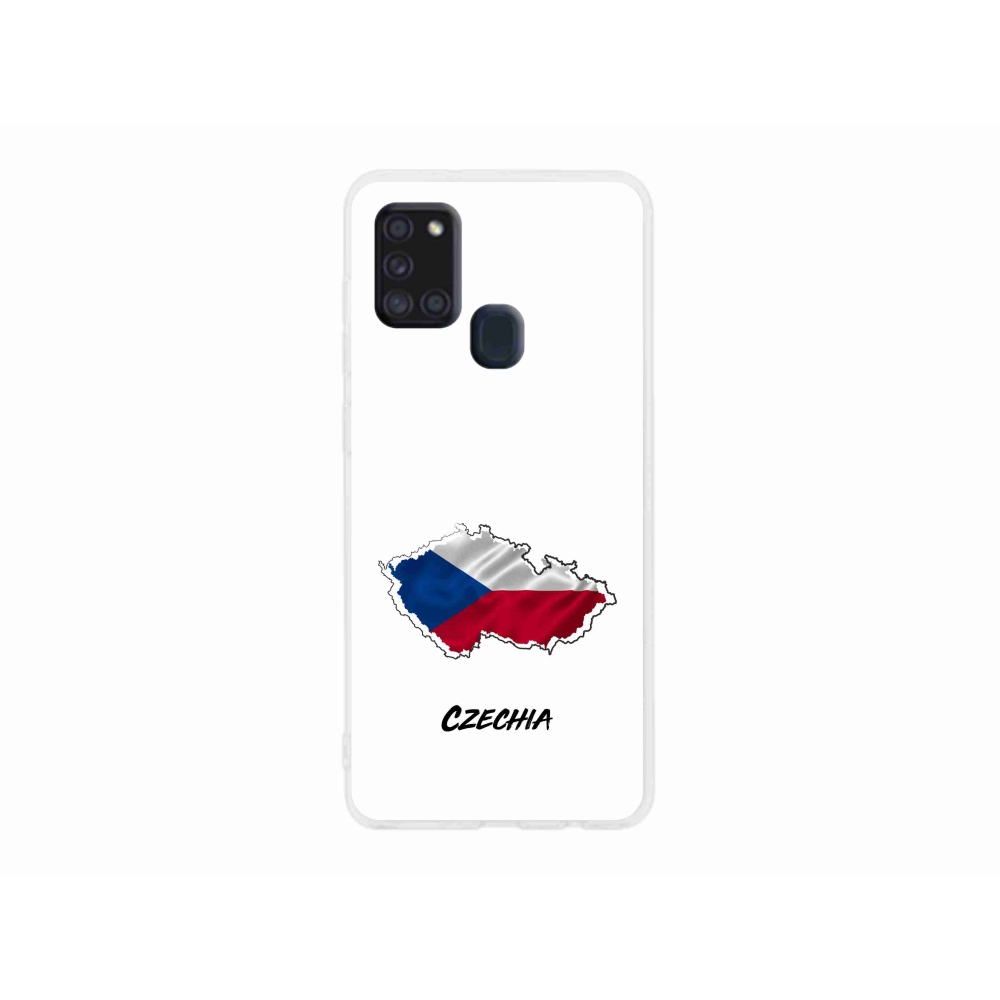 Gél védőhuzat mmCase Samsung Galaxy A21s készülékhez - Csehország fehér háttér