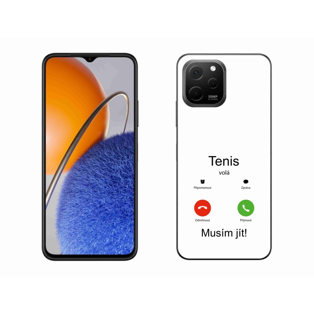 Gél borítás mmCase a Huawei Nova Y61-en - teniszhívások fehér háttérrel