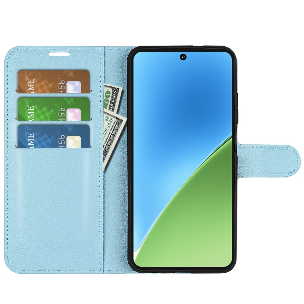 Litchi könyv tok a Xiaomi 15-öshöz - kék