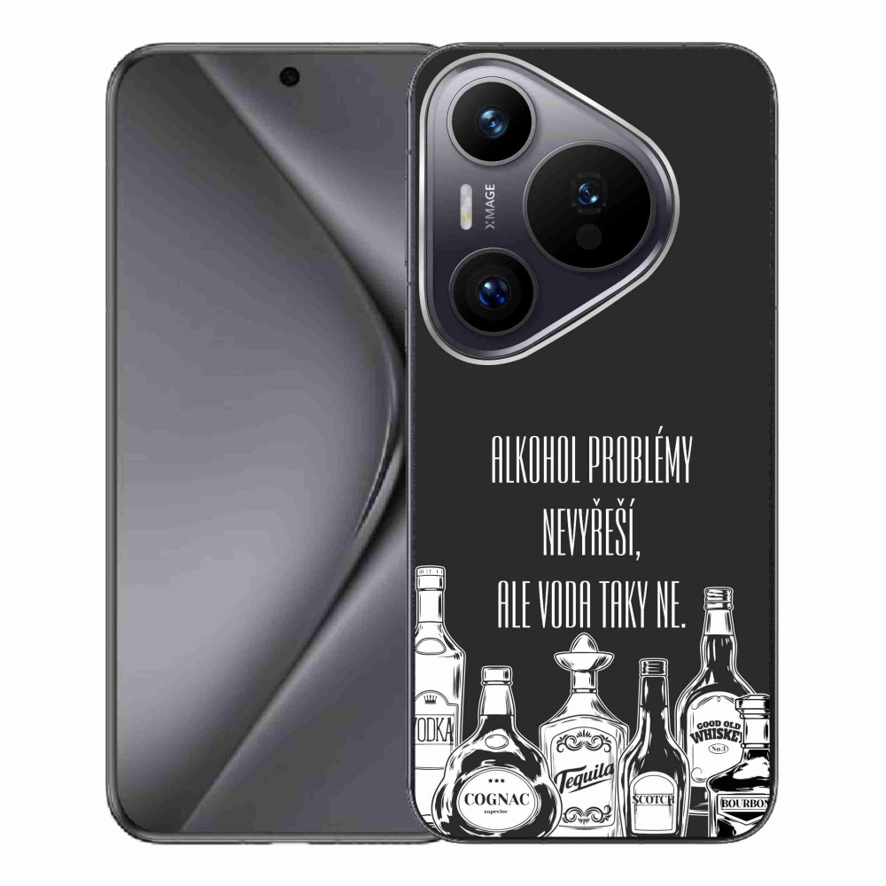 Gél borító mmCase a Huawei Pura 70 Pro számára - vicces szöveg fekete háttérrel