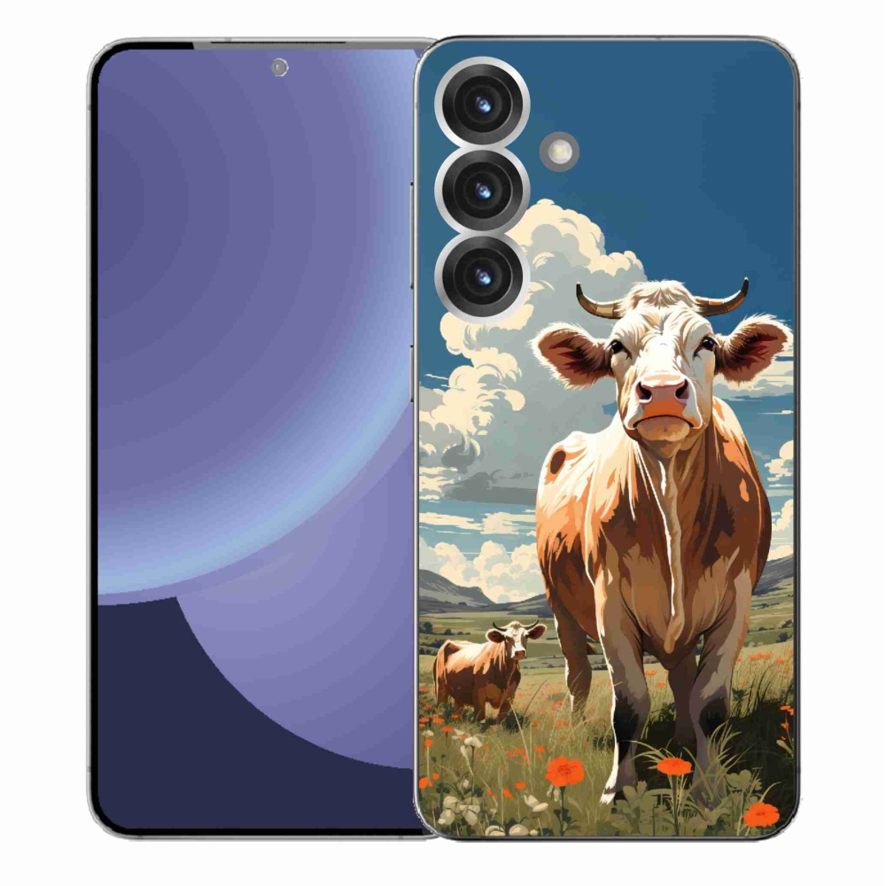 Zselés borítás mmCase Samsung Galaxy S25+ készülékhez - tehenek a réten