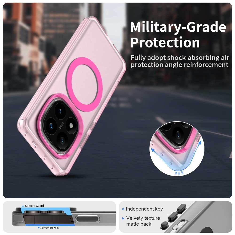 Candy zselés tok MagSafe-val Xiaomi Redmi Note 14 Pro 5G/Poco X7 5G - rózsaszínű