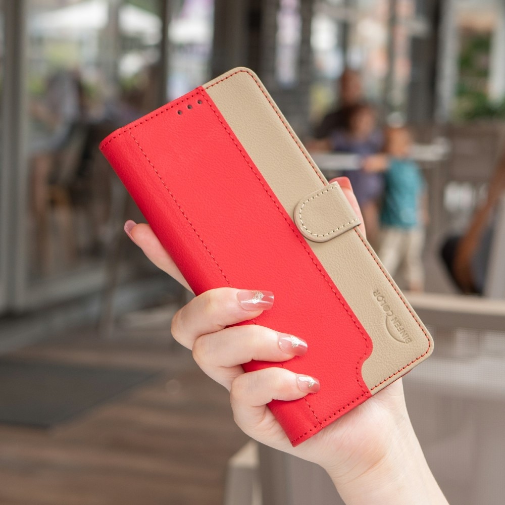 BNF DUO könyvtáska a Realme 14 5G készülékhez - piros színű