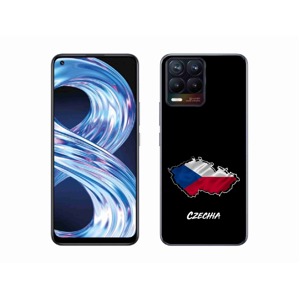 Gél borítás mmCase a Realme 8 4G-n - Csehország fekete háttérrel