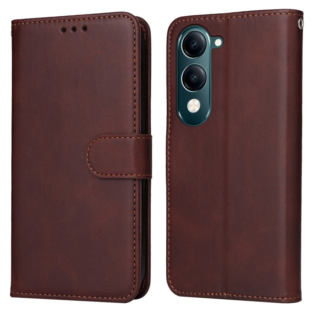 Vivo Y29s 5G - barna színű könyvtáska a Vivo Y29s 5G-hez