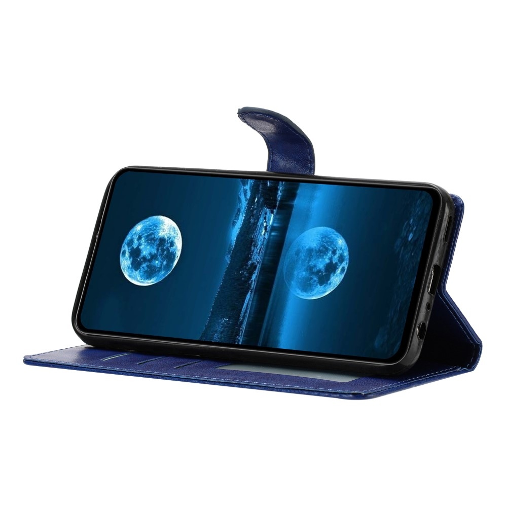 Vérrögök könyv tok Samsung Galaxy S25 Edge készülékhez - kék