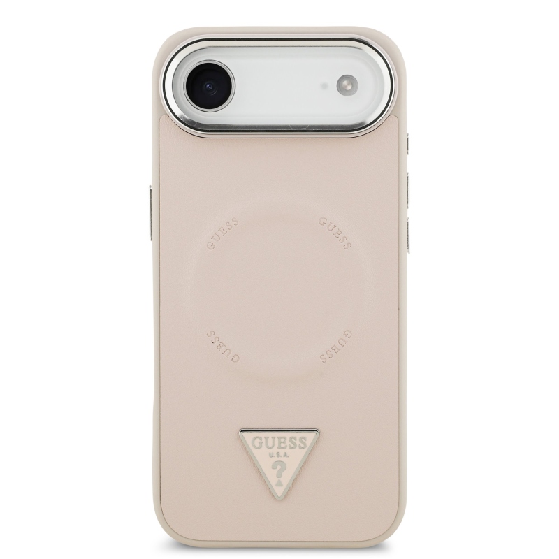 Guess PU bőr háromszög logó MagSafe hátlap iPhone Air rózsaszínhez