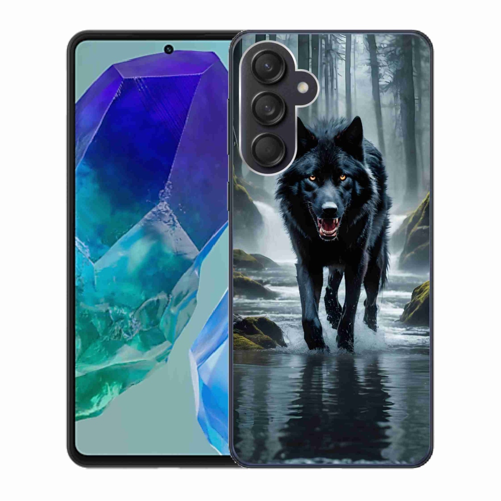 Gél védőhuzat mmCase Samsung Galaxy M55 5G - fekete farkas