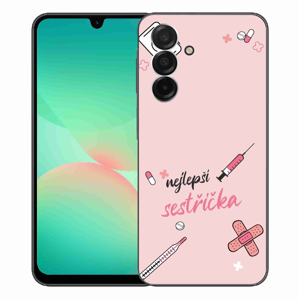 Gél borító mmCase Samsung Galaxy A26 5G - legjobb kishúg rózsaszín háttérrel