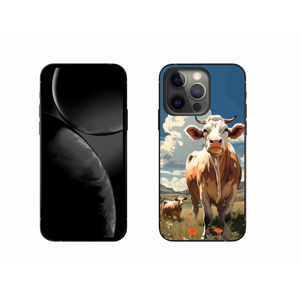 Zselés borítás mmCase iPhone 13 Pro készülékhez - tehenek a réten