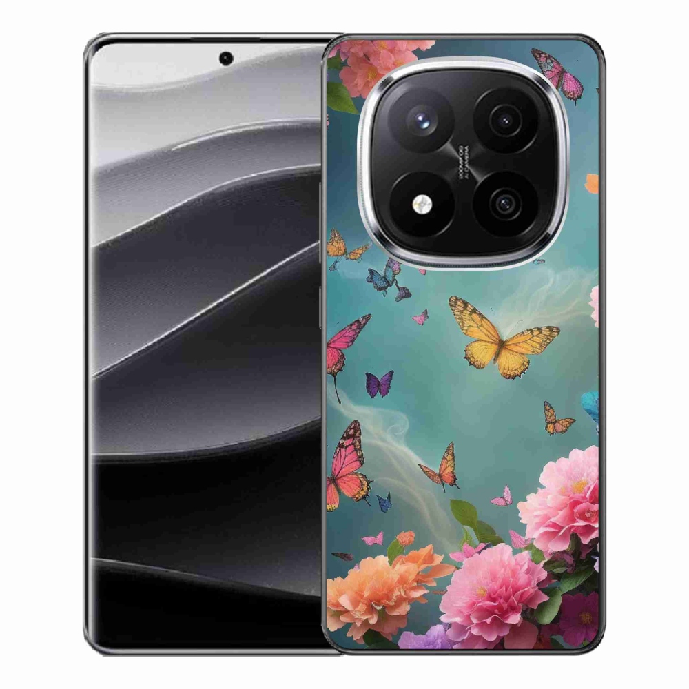 Gél borítás mmCase a Xiaomi Redmi Note 14 Pro+ 5G számára - színes virágok és pillangók